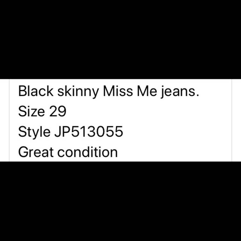 Miss Me black skinny jeans